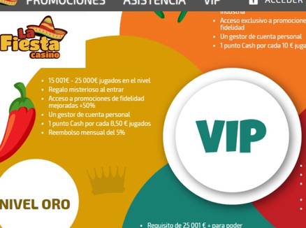 Bonos La Fiesta Casino VIP