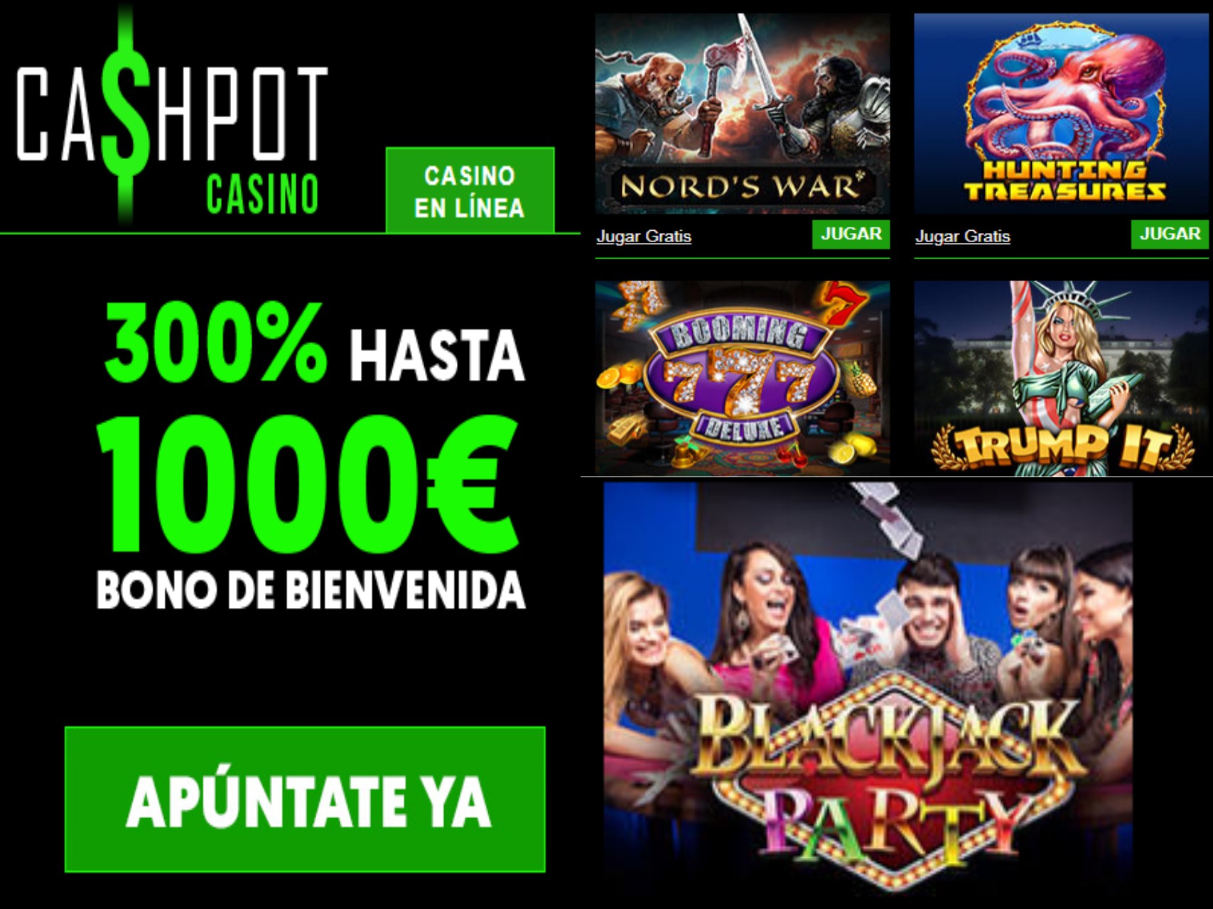 Reciba un bono de bienvenida en Casino Cashpot sobre 300% ingresado