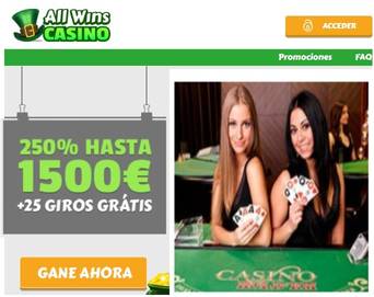 1500 euros por primer depósito en Casino Allwins